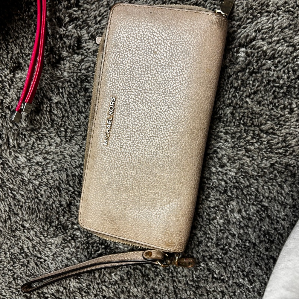 Michael Kors Pink/Beige Wristlet Wallet